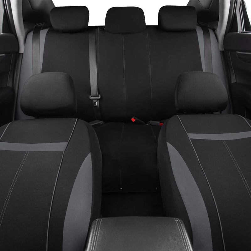 CAR-GRAND Universal Fit Sporty Cloth Full Set Car Seat Covers, Fit for Car, Truck, Sedan, Vans, SUV, Breathable, Washable, Airbag Compatible, Zipper Design - Image 4